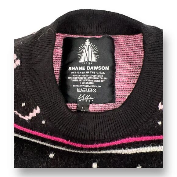 Shane Dawson Killer Merch Pig Oh My God Pig Sweater Pink Black Size Large - Picture 4 of 6